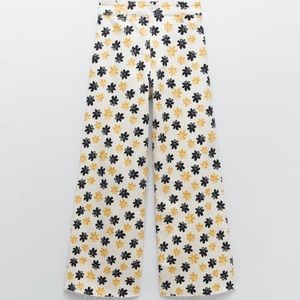 Zara flower print jeans